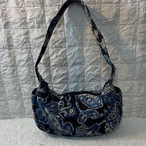 Vera Bradley Navy and Cream Paisley Shoulder Bag